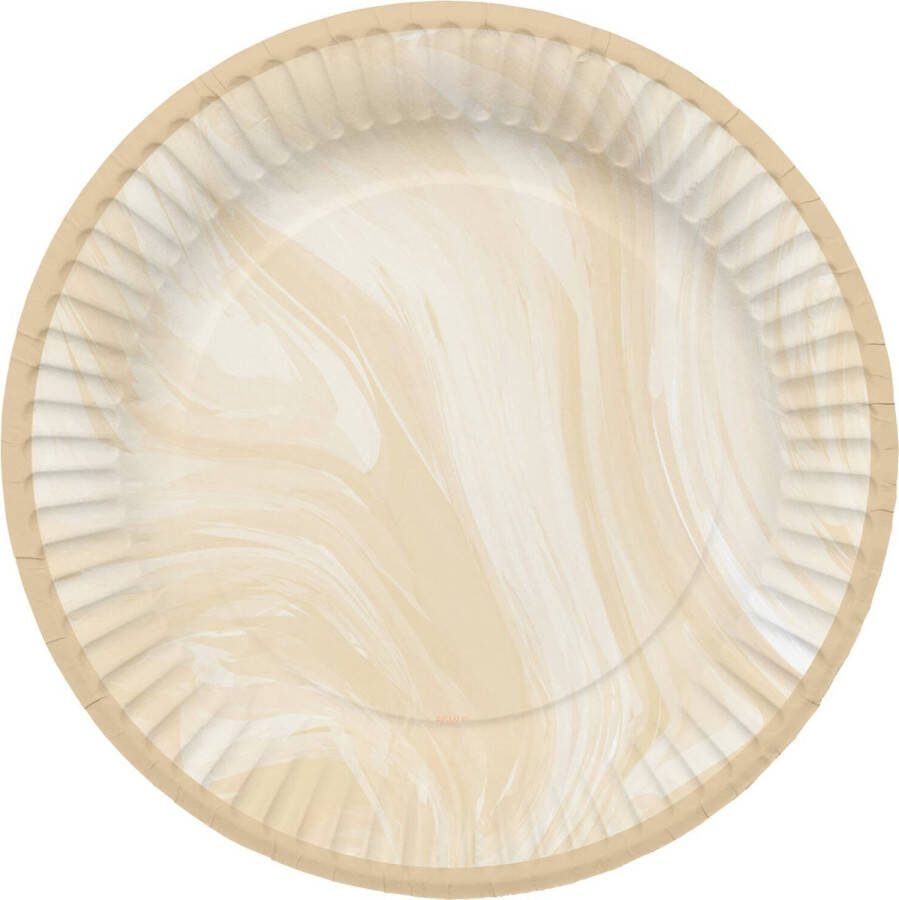 Folat Borden Marmer Beige 23 cm 8 stuks