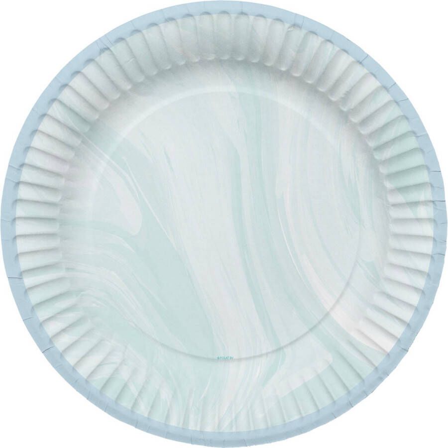 Folat Borden Marmer Blauw 23 cm 8 stuks
