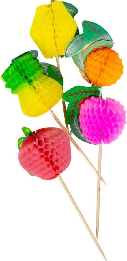 Folat Party Products Folat Cocktailprikkers Fruit 10 Cm Bamboe papier 10 Stuks