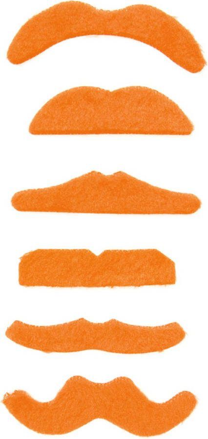 Folat Party Products Folat Snorrenset Oranje 6 stuks EK voetbal 2024 EK voetbal versiering Europees kampioenschap voetbal