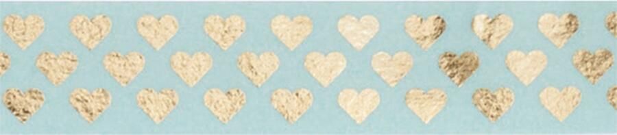 Folia washi tape gouden hartjes 15mm x 5m