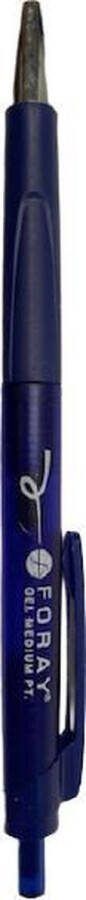 Foray Intrekbare Gelpennen Blauw 0.4mm Brede Grip Medium Punt 12 stuks