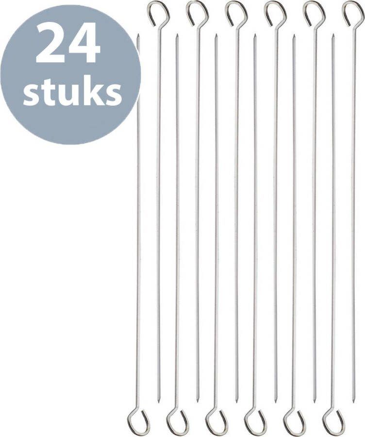 ForDig Barbecue spiezen (24 stuks) 28 cm BBQ spiezen set Spiezen voor marsmallows Vleesspiezen Vleespennen Saté prikkers