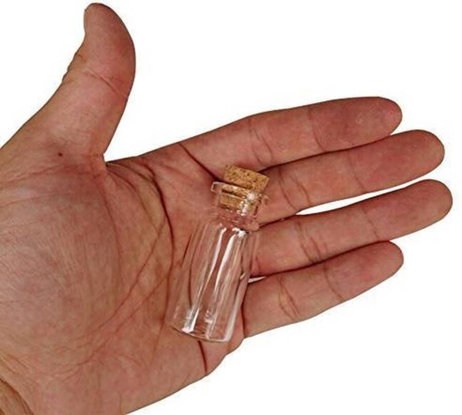 ForDig Glazen Mini Flesjes Met Kurk – Decoratie flesjes – Inhoud 10 ml Set van 20 Stuks