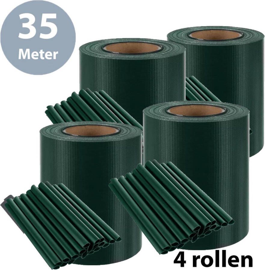 ForDig Vlechtband Groen (4 Rollen) 35x0 19 Meter Privacyband Tuinscherm Privacystrips Voor Tuinafsluiting PVC