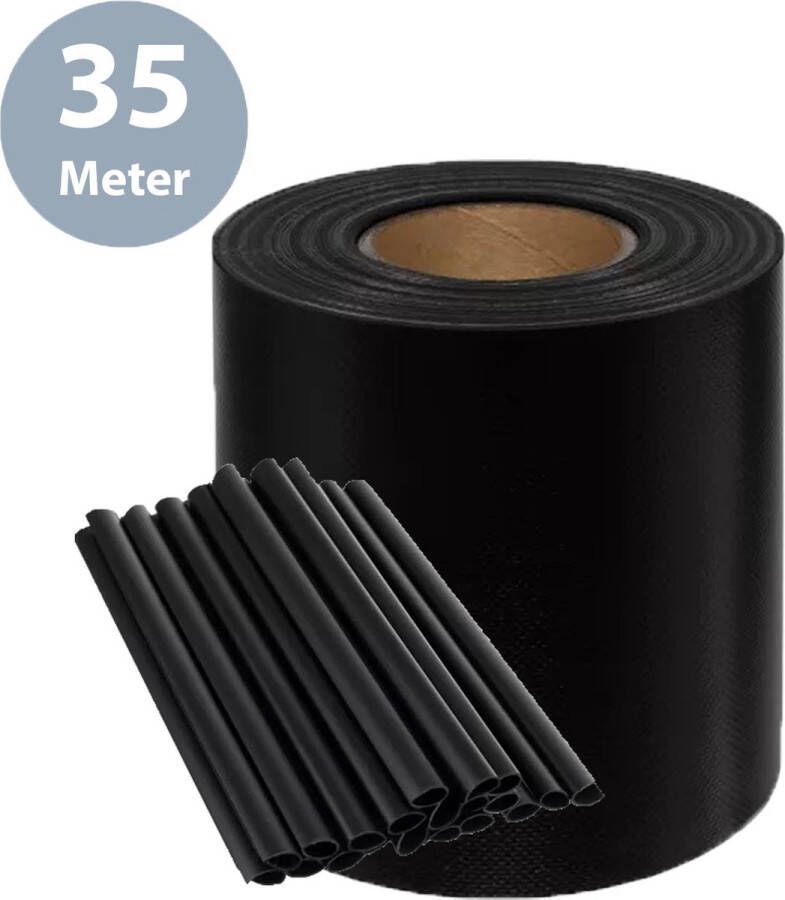 ForDig Vlechtband Zwart 35x0 19 Meter Privacyband Tuinscherm Privacystrips Voor Tuinafsluiting PVC