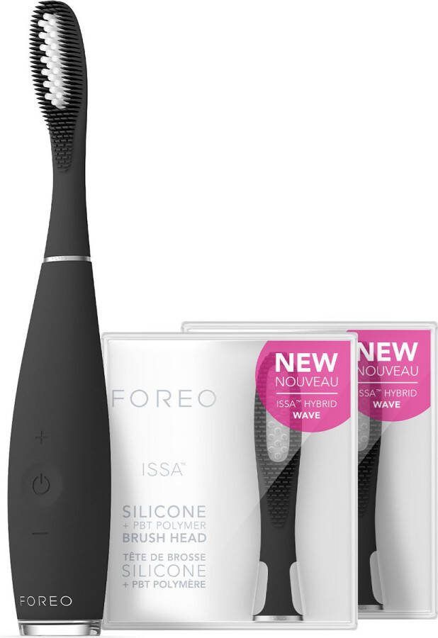 FOREO ISSA 3 Black Total Oral Care Elektrische tandenborstel + 2 ISSA hybride koppen