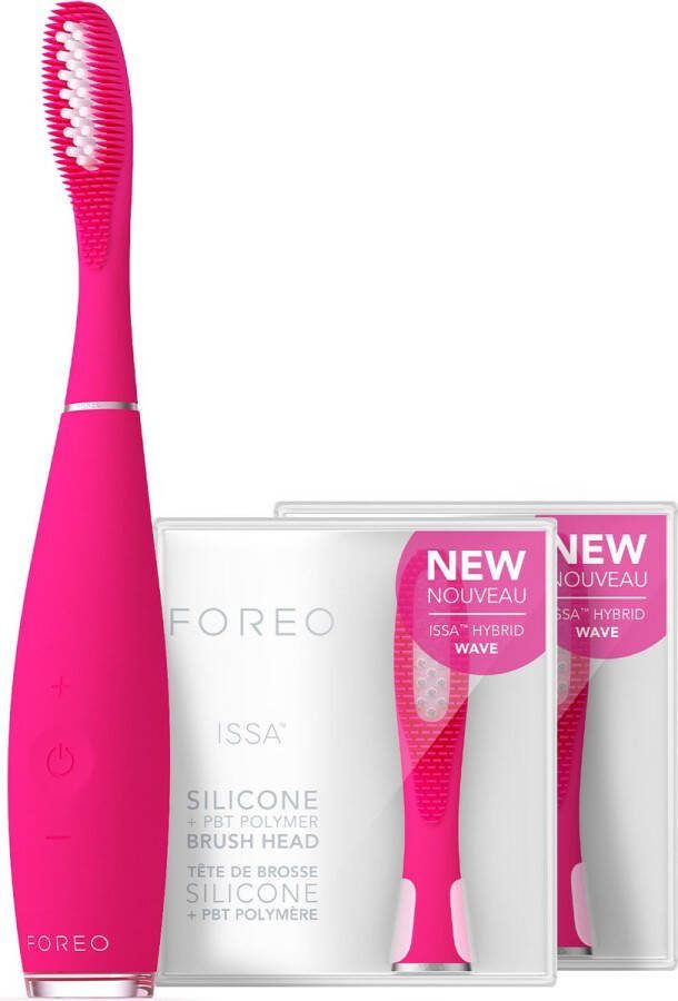 FOREO ISSA 3 Fuchsia Total Oral Care Elektrische tandenborstel + 2 ISSA hybride koppen