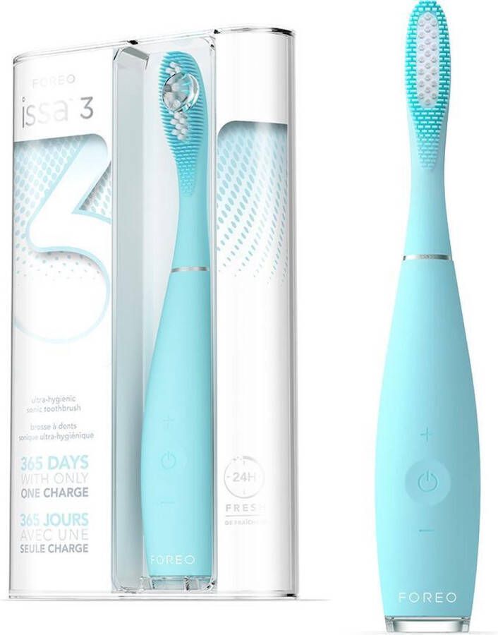 FOREO ISSA 3 Oplaadbare Elektrische Sonische Tandenborstel met Siliconen & PBT Polymeer Borstelharen Mint