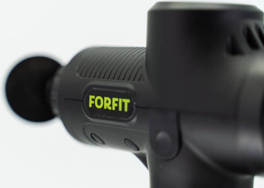 FORFIT Massage Gun Black – 30 Standen en 6 Opzetstukken – Draadloos en stil – Professioneel Massage apparaat- Massage Pistool