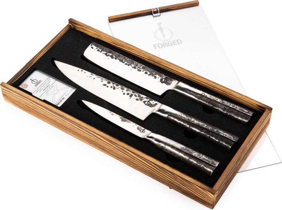 Forged Intense Messenset 3pcs Koksmes+Hakbijl+Huishoudmes | Keukenmessen | 8718719304587