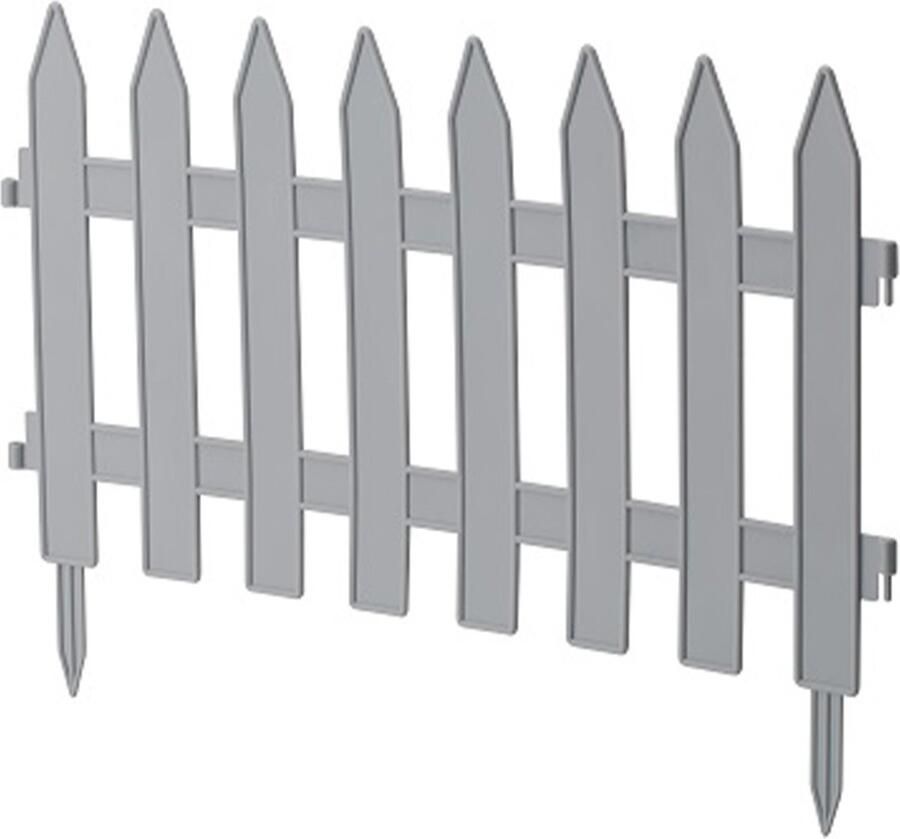 Form Plastic Formplast Tuinhekjes 14x stuks kunststof 640 cm lichtgrijs borderrand tuinafscheiding