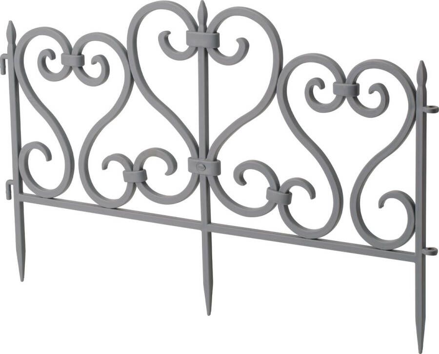Form Plastic Formplast Tuinhekjes 5x stuks kunststof 250 cm grijs borderrand tuinafscheiding