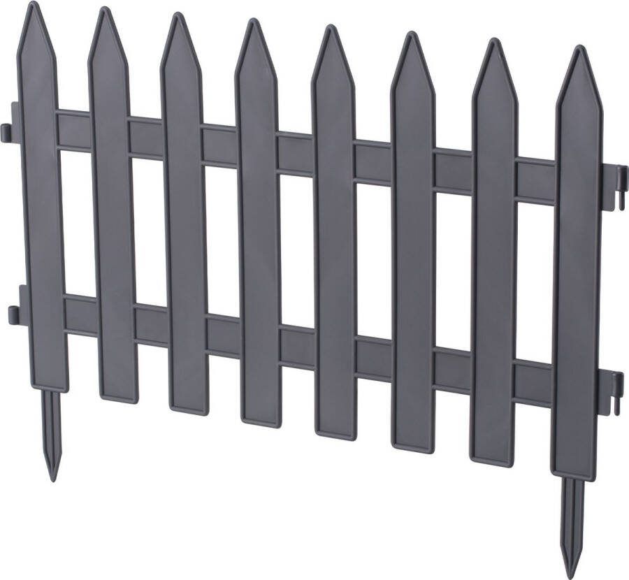 Form Plastic Formplast Tuinhekjes 7x stuks kunststof 320 cm antraciet borderrand tuinafscheiding