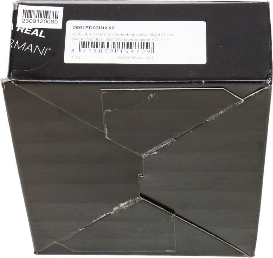 Formani dikwandige deurkruk op 3mm schild cilindergat 72mm basics mat rvs LBS DY72