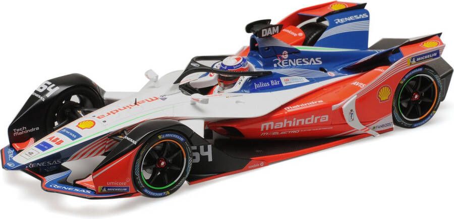 MINICHAMPS De 1:18 Diecast modelauto van de Mahindra Racing #64 van seizoen 5 van Formule E.De coureur is Jerome D Ambrosio.De fabrikant van het schaalmodel is .Dit model is alleen online beschikbaar