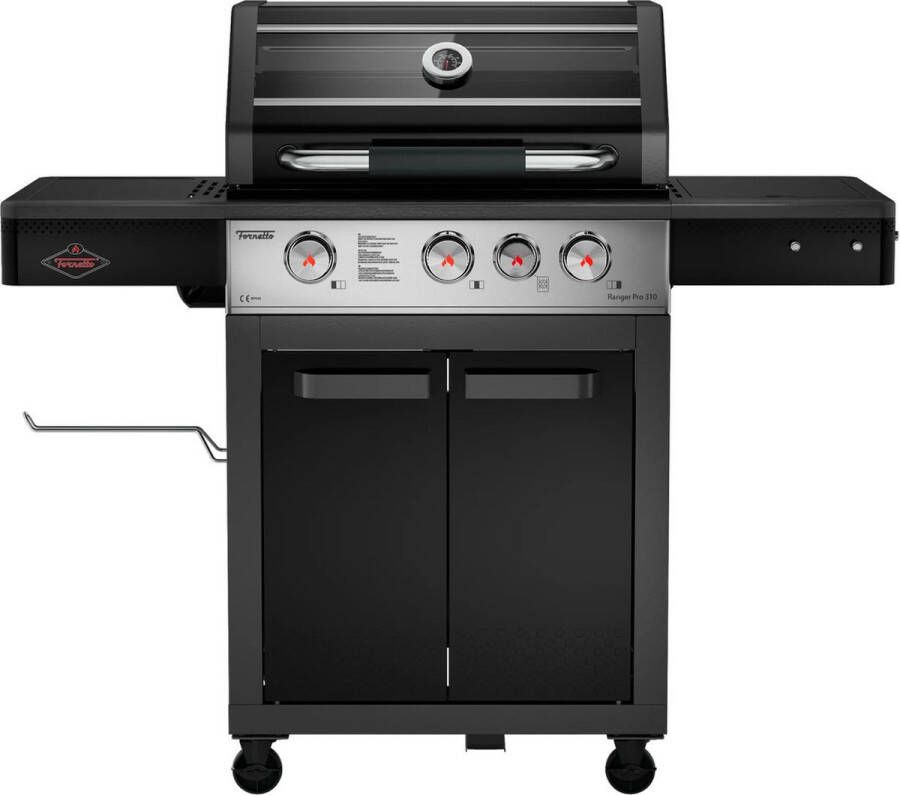 Fornetto Gasbarbecue Ranger Pro 310 3 pits BBQ met kast en zijbrander vaderdag cadeau