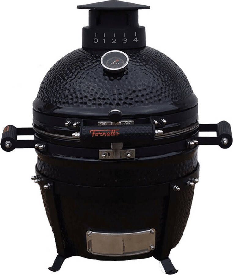 Fornetto Lento Small Kamado barbecue Keramiek Barbecue 45 x 58 x 66 cm Zwart