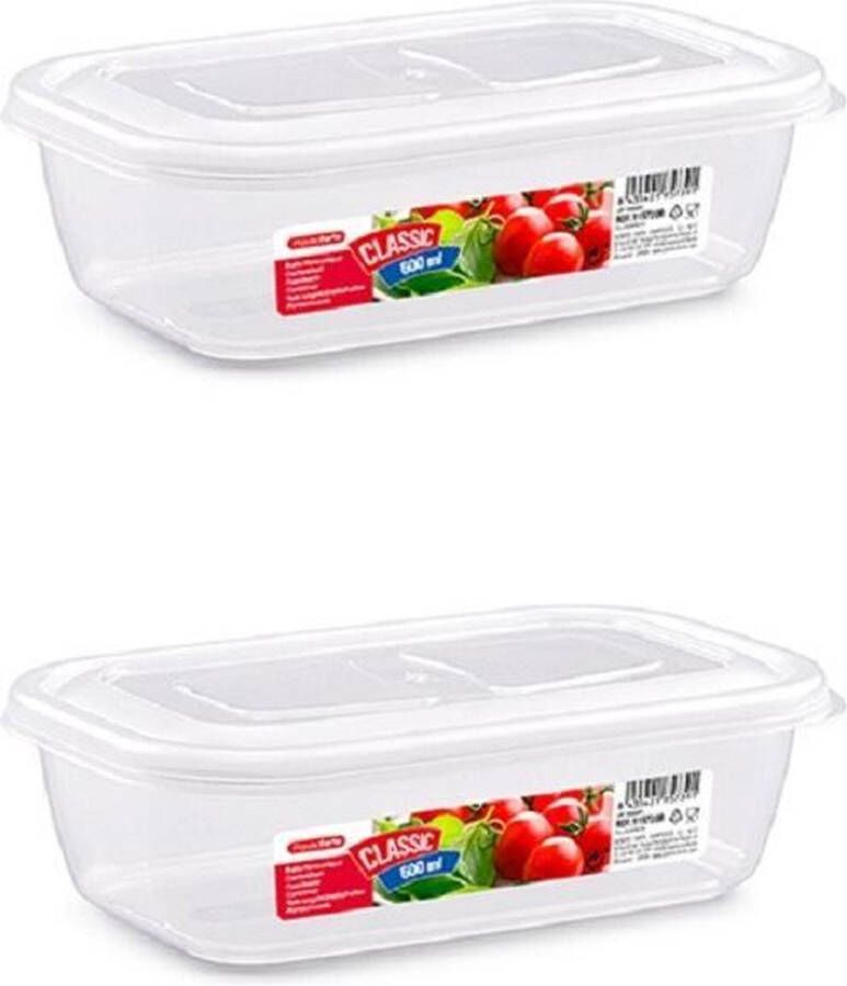 Forte Plastics 10x Diepvries koelkast vershoudbakje met stevige deksel 600 ml 18 x 11 x 5 cm Luchtdicht afgesloten