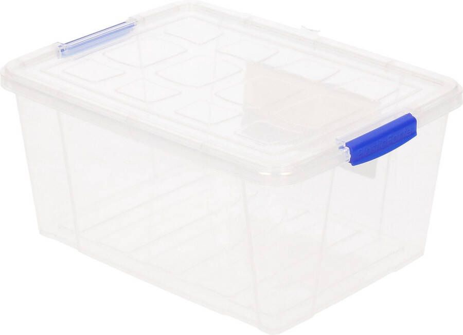 Forte Plastics 10x Opslagbakjes organizers met deksel 1 liter 16 cm transparant Opbergbakjes Organizers opbergbakken