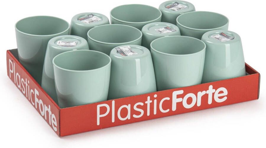 Forte Plastics 12x stuks Drinkglazen Limonade glazen mintgroen 400 ml Sapglazen Waterglazen onbreekbaar kunststof voor kinderen