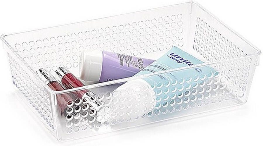 Forte Plastics 12x Transparante opbergbakjes van 24 x 16 cm Organizers opbergbakken Badkamer spullen opruimen