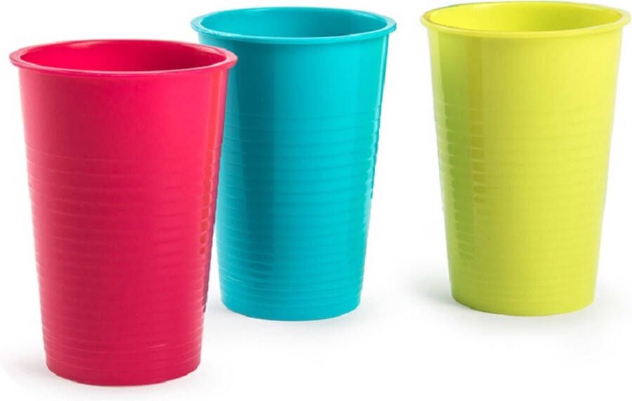 Forte Plastics 24x stuks Drinkglazen limonadeglazen gekleurd 360 ml Sapglazen waterglazen onbreekbaar kunststof voor kinderen