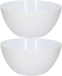 Forte Plastics 2x Schalen schaaltjes rond wit 750 ml Ontbijt snacks sauzen serveren Schaaltjes kommetjes van plastic Keukenbenodigdheden