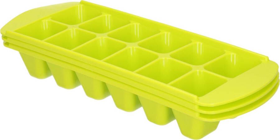 Forte Plastics 3x stuks IJsblokjes ijsklontjes bakjes groen 29 x 11 cm ijsklontjes maken