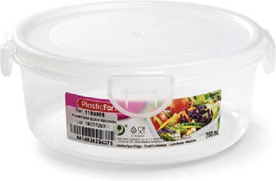 Forte Plastics 3x stuks ronde diepvries koelkast voedsel vershoudbakjes met stevige klik-deksel 700 ml 15.5 x 15.5 x 8 cm