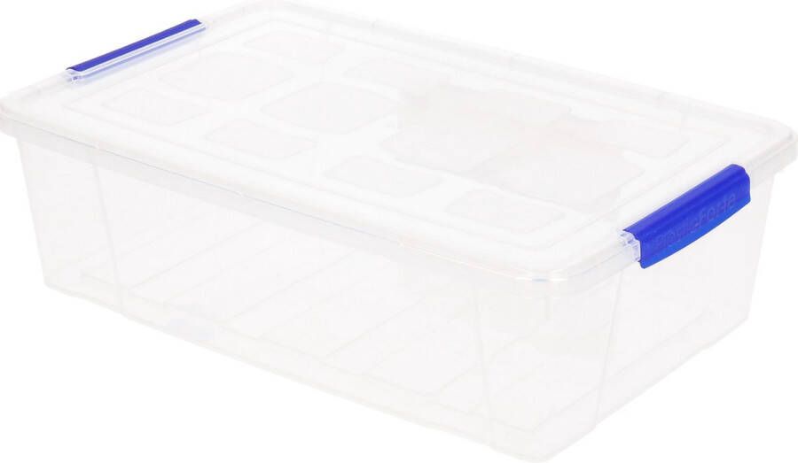 Forte Plastics 4x Opslagbakjes organizers met deksel 2 liter 25 cm transparant Opbergbakjes Organizers opbergbakken