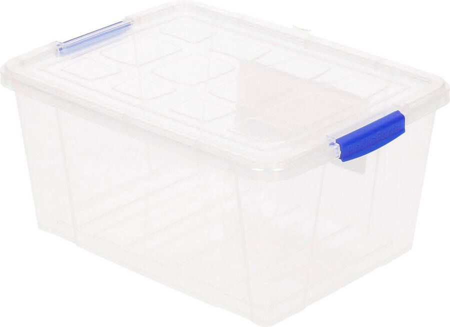 Forte Plastics 4x Opslagbakjes organizers met deksel 4 liter 25 cm transparant Opbergbakjes Organizers opbergbakken