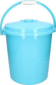Forte Plastics Afsluitbare afvalemmer vuilnisemmer met deksel 21 liter blauw Afval scheiden luier emmer