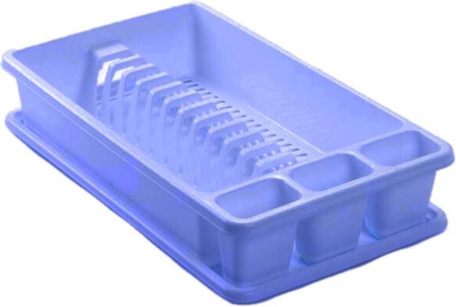 Forte Plastics Blauw afdruiprek met lekbak 45 x 26 cm Keukenbenodigdheden Afwassen afdrogen Afwasrekken Afdruiprekken met lekbak