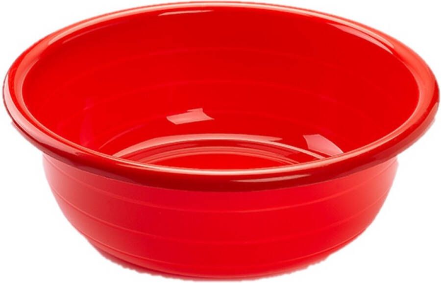 Forte Plastics Grote kunststof teiltje afwasbak rond 11 liter rood Afmetingen 37 x 37 x 18 cm Huishouden