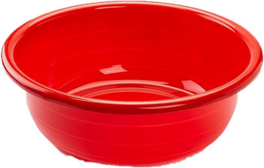 Forte Plastics Grote kunststof teiltje afwasbak rond 20 liter rood Afmetingen 49 x 49 x 17 cm Huishouden
