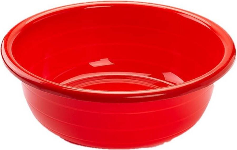 Forte Plastics Grote kunststof teiltje afwasbak rond 30 liter rood Afmetingen 57 x 57 x 19 cm Huishouden