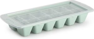 Forte Plastics IJsblokjes ijsklontjes maken kunststof bakje met afsluitdeksel mintgroen 28 x 11 cm IJsblokjesvormen