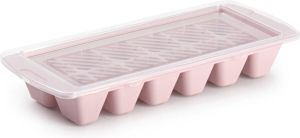Forte Plastics Ijsblokjes ijsklontjes Maken Kunststof Bakje Met Afsluitdeksel Roze 28 X 11 Cm Ijsblokjesvormen
