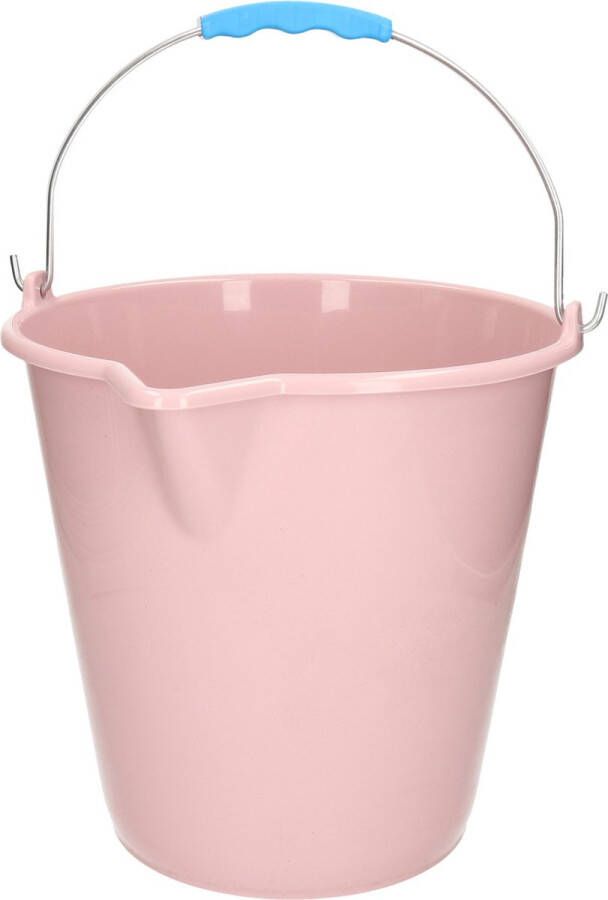 Forte Plastics Kunststof emmer met schenktuit oud roze 12 liter Emmers