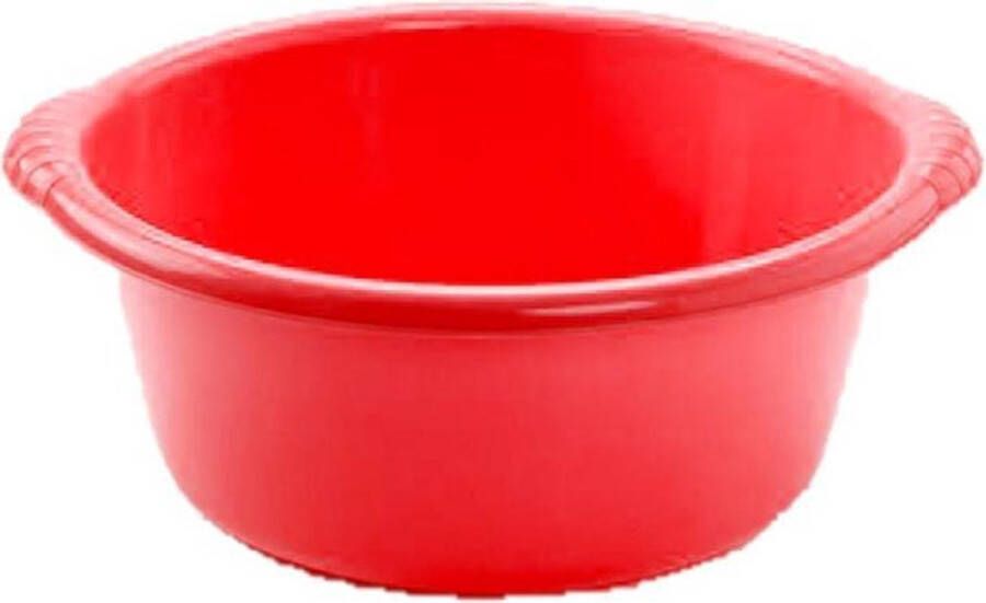 Forte Plastics Set van 2x stuks kunststof teiltjes afwasbakken rond 20 liter rood Afmetingen 50 x 47 x 20 cm Huishouden