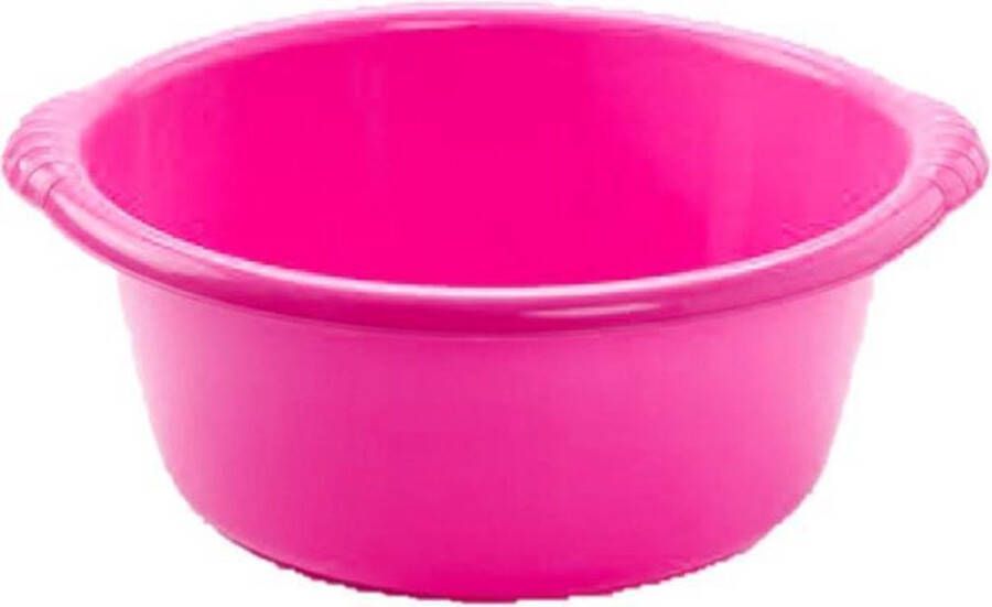 Forte Plastics Set van 2x stuks kunststof teiltjes afwasbakken rond 20 liter roze Afmetingen 50 x 47 x 20 cm Huishouden