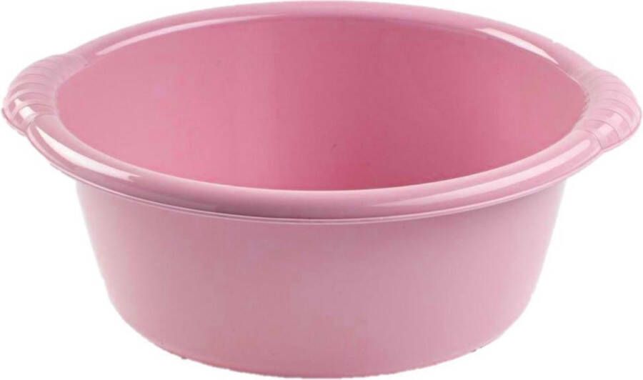 Forte Plastics Set van 2x stuks kunststof teiltjes afwasbakken rond 25 liter oud roze Afmetingen 54 x 51 x 21 cm Huishouden