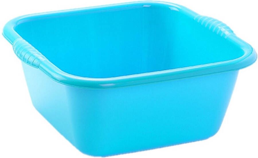 PLASTICFORTE Kunststof teiltje afwasbak vierkant 10 liter blauw Afmetingen 36 x 34 x 15 cm Huishouden