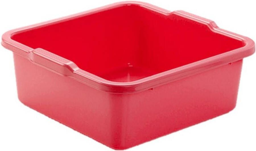 Forte Plastics Kunststof teiltje afwasbak vierkant 11 liter rood Afmetingen 36 x 35 x 13 cm Huishouden