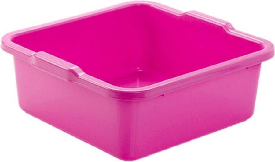 Forte Plastics Kunststof teiltje afwasbak vierkant 11 liter roze Afmetingen 36 x 35 x 13 cm Huishouden