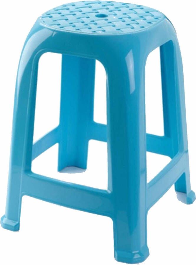 Forte Plastics Lichtblauw krukje keukenkrukje opstapje 46 5 cm Keuken badkamer krukjes zitjes