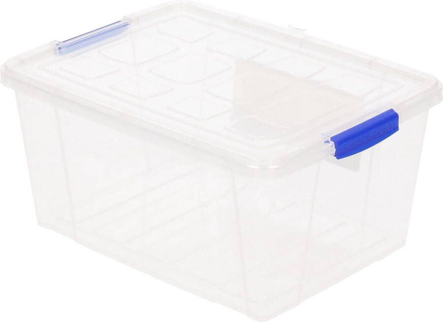 Forte Plastics Opbergbox met deksel 1 liter transparant kunststof
