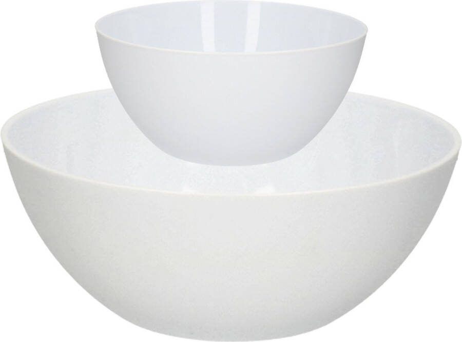 Forte Plastics Voedsel serveer schalen set 8x stuks kunststof wit Serveerschalen
