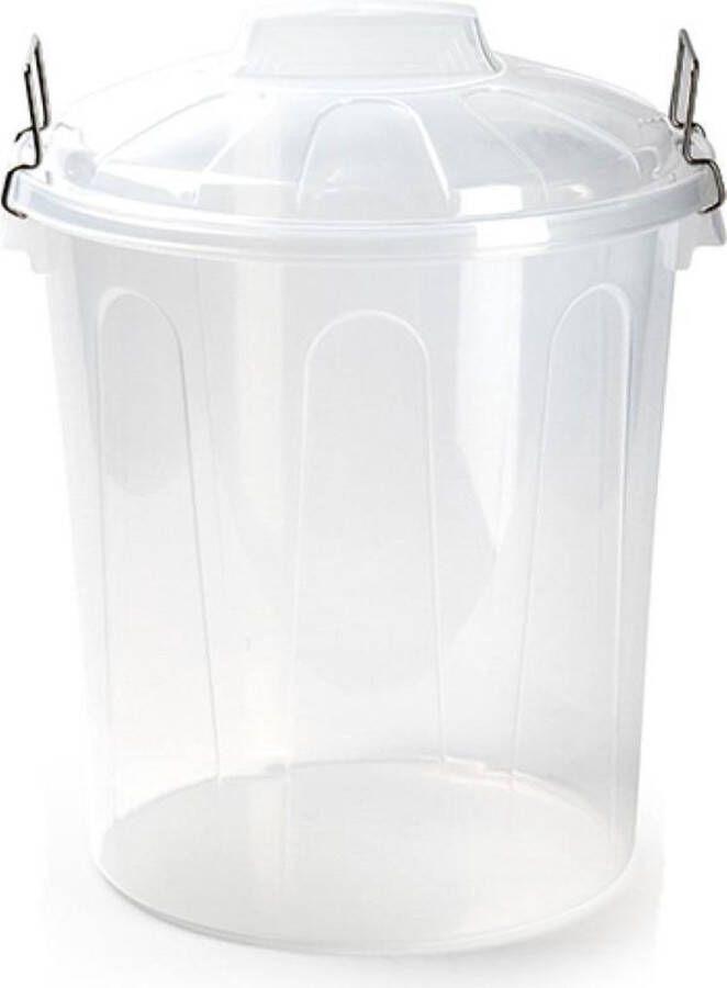 Forte Plastics Kunststof afvalemmers vuilnisemmers in het transparant van 21 liter met deksel Vuilnisbakken prullenbakken Kantoor keuken